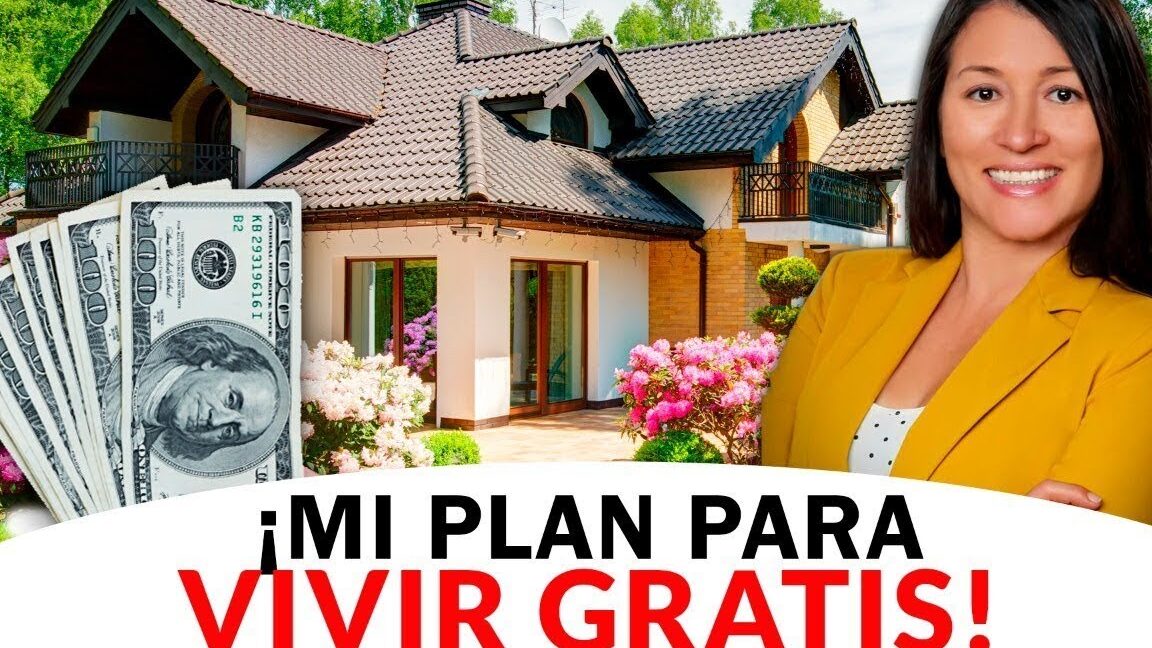 Mujer sonriente junto a una casa elegante y fajos de billetes, ilustrando Descubre cuánto gana una secretaria en Estados Unidos y sorpréndete con los sueldos en 2024