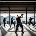 Entrenamiento con armas en curso de vigilante de seguridad